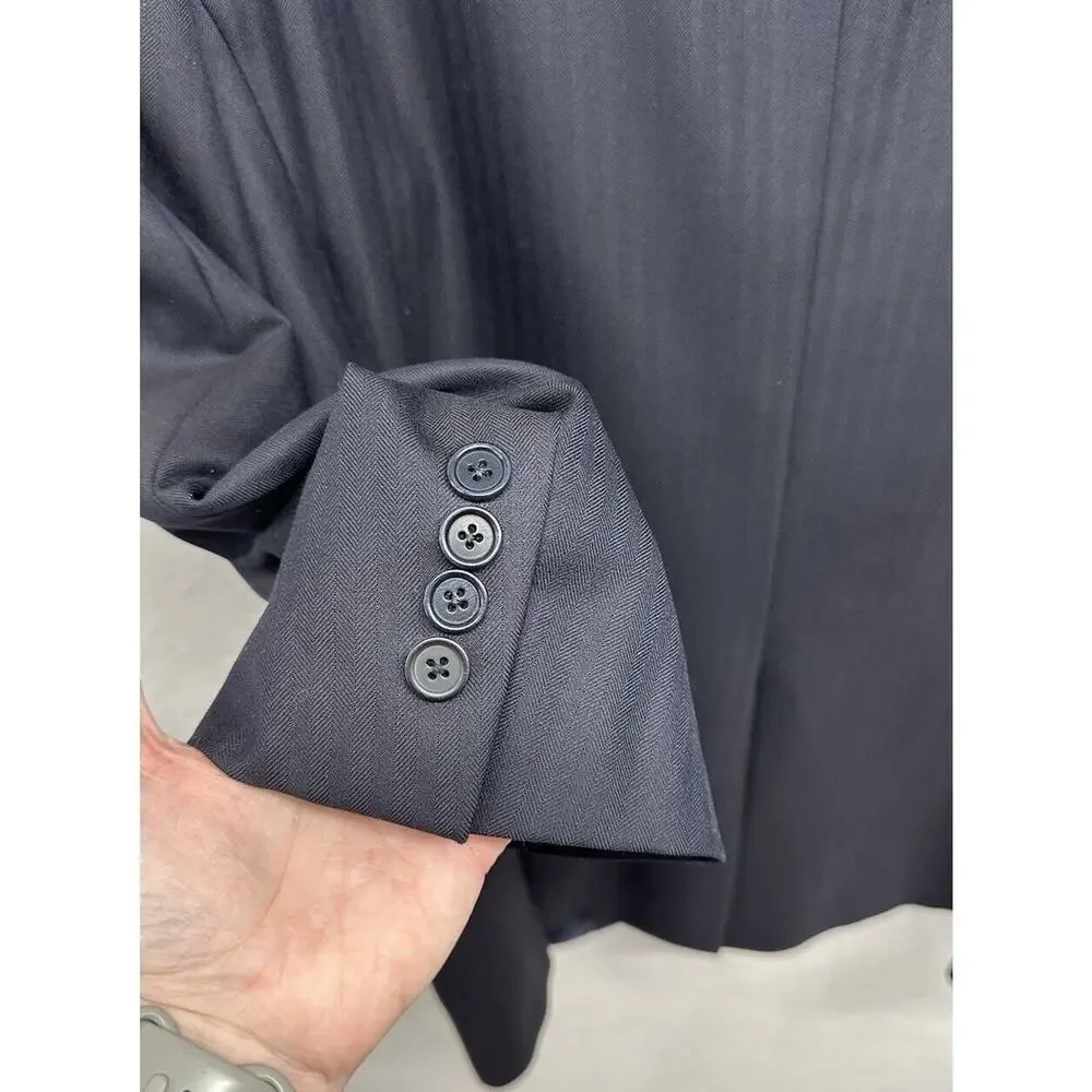 Brooks Brothers Jacket 43 R Navy SaxXon Wool Striped Madison 1818 Sport Coat USA - Picture 4 of 11